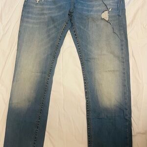 Men's Blue Distressed Jeans